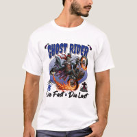 Ghost Rider Skeleton Riding Flaming Motorcycle
