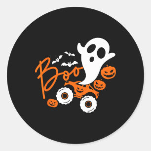 Ghost Rider Truck Monster Halloween Pumpkin  Classic Round Sticker