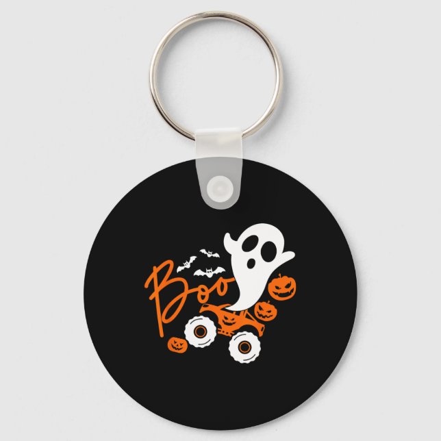 Ghost Rider Truck Monster Halloween Pumpkin  Key Ring (Front)
