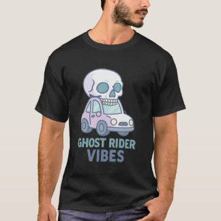 Ghost Rider Vibes Skull Driving Car T-Shirt