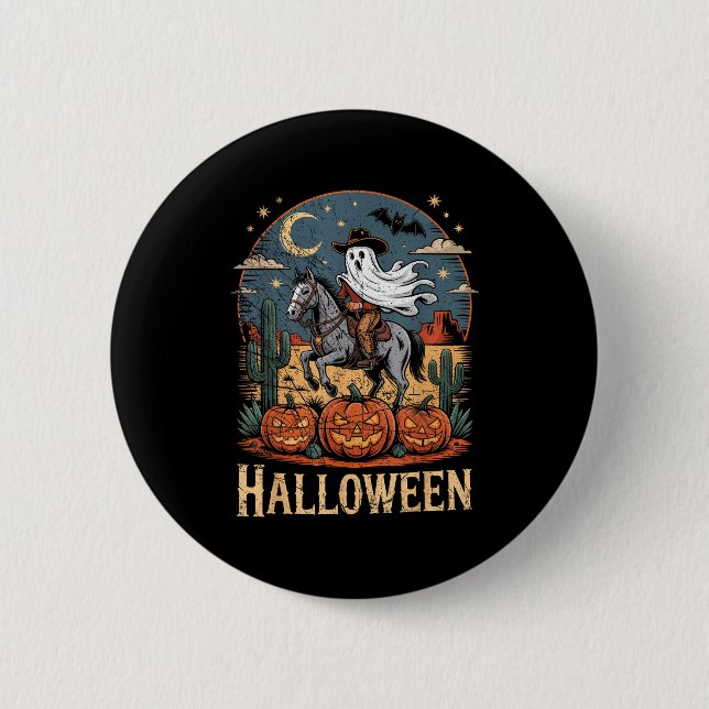 Ghost Riding Horse Halloween Season  6 Cm Round Badge (Front)