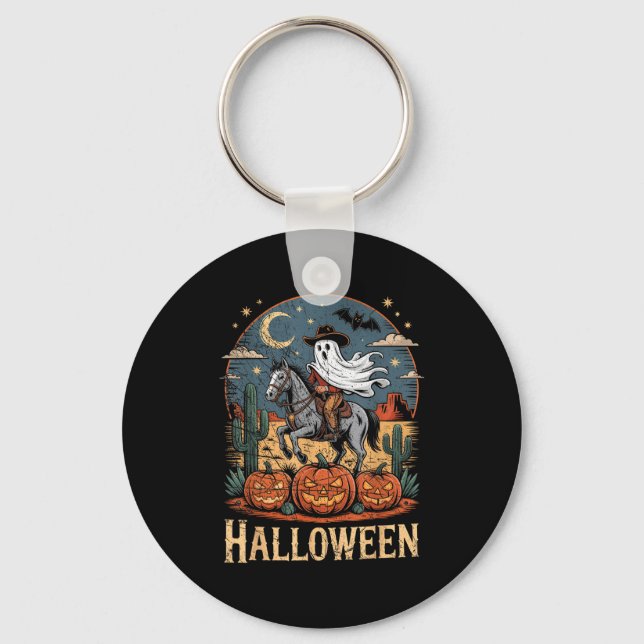 Ghost Riding Horse Halloween Season  Key Ring (Front)