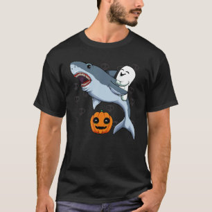 Ghost Riding Shark Lazy Halloween Costume Animal P T-Shirt
