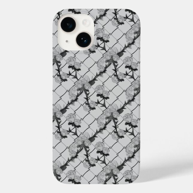 Ghost Rose Climbing a Chain Link Fence Seamless Pa Case-Mate iPhone Case (Back)