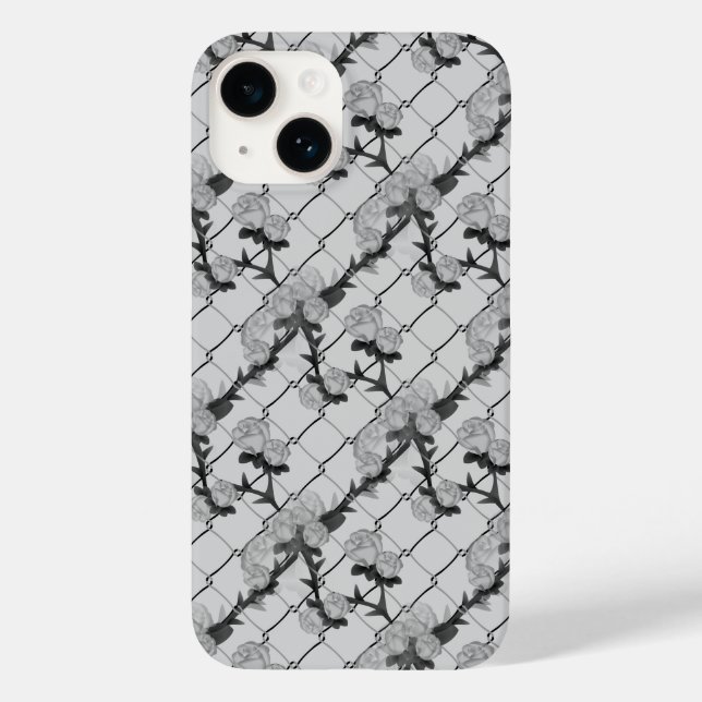 Ghost Rose Climbing a Chain Link Fence Seamless Pa Case-Mate iPhone Case (Back)