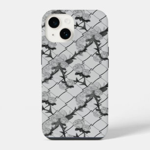 Ghost Rose Climbing a Chain Link Fence Seamless Pa iPhone Case
