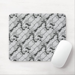 Ghost Rose Climbing a Chain Link Fence Seamless Pa Mouse Pad