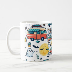 Ghost RV Camping Halloween Moon Night Adventure Coffee Mug