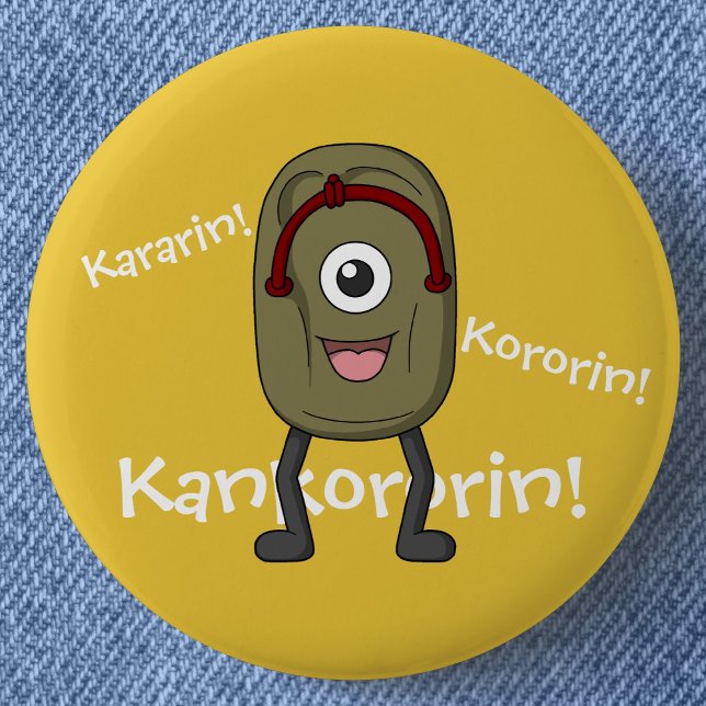 Ghost Sandal Bakezori- Funny Yokai 6 Cm Round Badge (Ghost Sandal Bakezori: Funny Yokai Can Badge- Detail View)