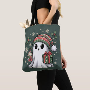 Ghost Santa Christmas Holiday Xmas Halloween Ghost Tote Bag