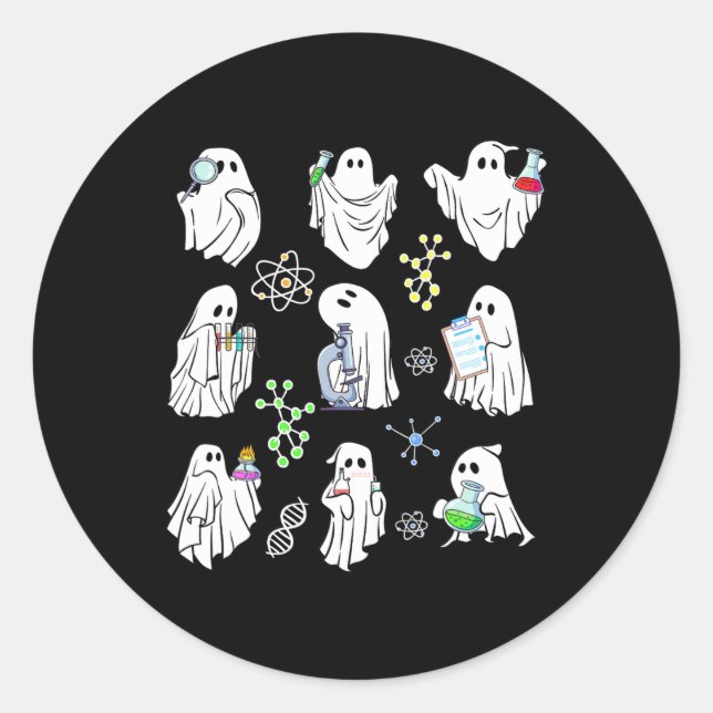 Ghost Science  Classic Round Sticker (Front)