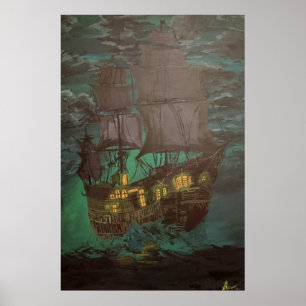 ghost ship, flying Dutchman, schooner Poster