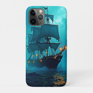 Ghost Ship on the Stormy Seas Design iPhone 11 Pro Case