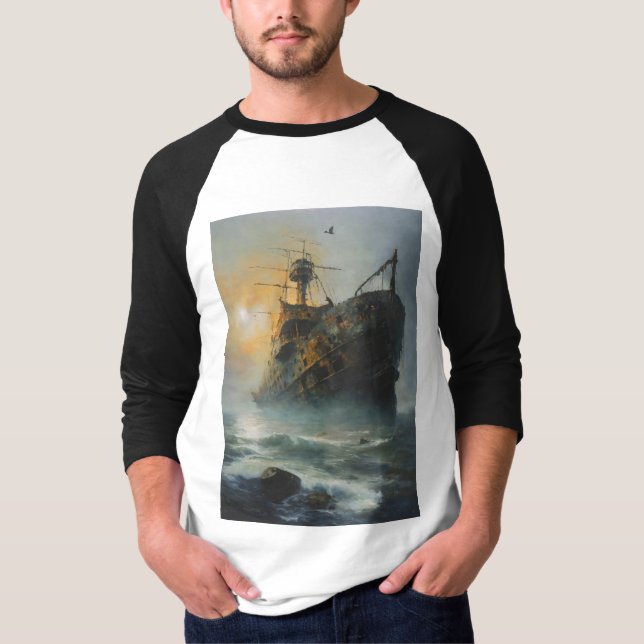 Ghost ship, pirate ship, T-Shirt (Front)