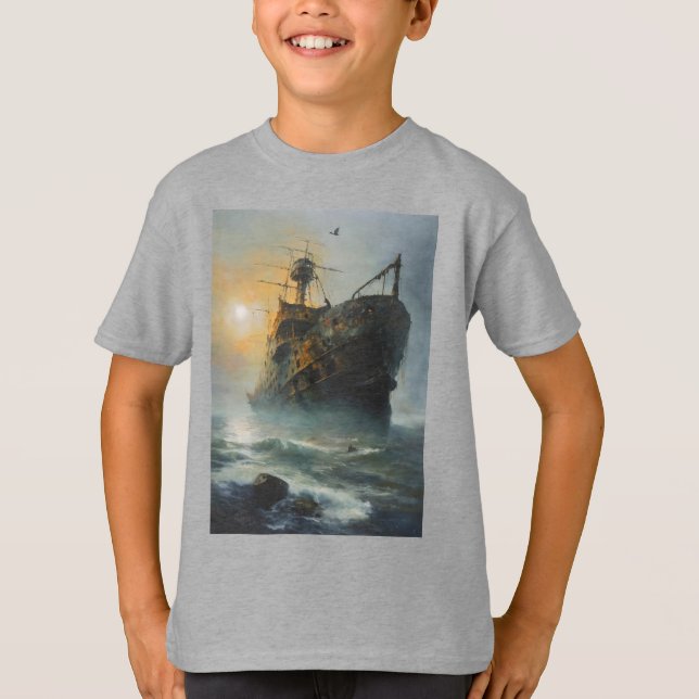Ghost ship, pirate ship, T-Shirt (Front)