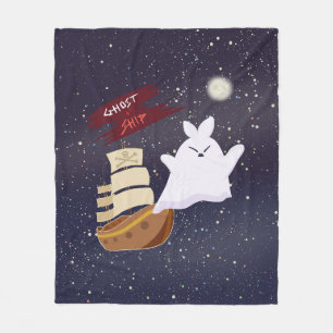 Ghost Ship Spooky Halloween Fleece Blanket