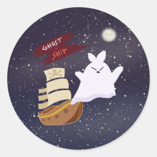 Ghost Ship Spooky Halloween Sticker