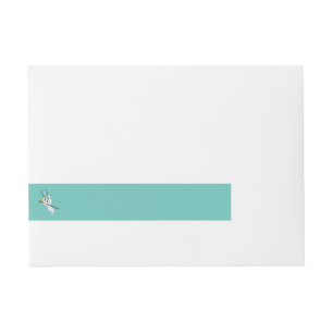 Ghost Silly Face in Top Hat With Gold Skull Cane Wraparound Address Label