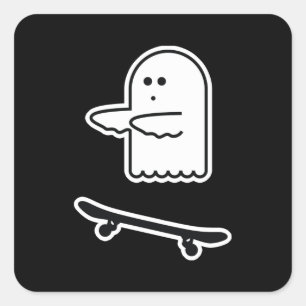 Ghost Skate Boo Square Sticker