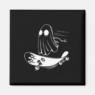 Ghost Skateboard Funny Skateboarding Lazy Hallowee Magnet