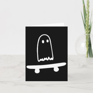 Ghost Skateboard Lazy Halloween Costume Fun Skateb Card