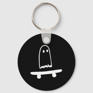 Ghost Skateboard Lazy Halloween Costume Fun Skateb Key Ring