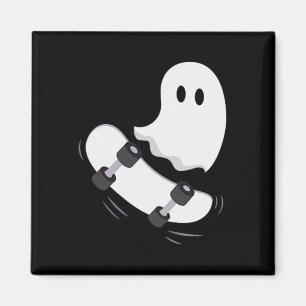 Ghost Skateboard Lazy Halloween Costume Fun Skateb Magnet
