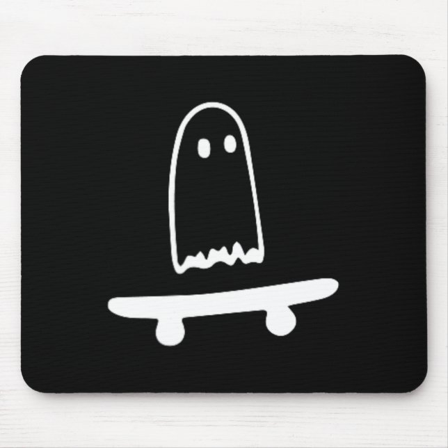 Ghost Skateboard Lazy Halloween Costume Fun Skateb Mouse Pad (Front)