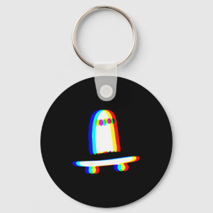 Ghost Skateboard Lazy Halloween Costume Funny Key Ring