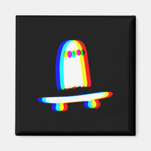 Ghost Skateboard Lazy Halloween Costume Funny Magnet