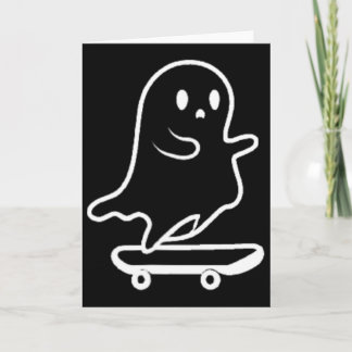 Ghost Skateboard Lazy Halloween Costume Funny Skat Card