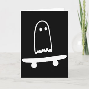 Ghost Skateboard Lazy Halloween Costume Funny Skat Card