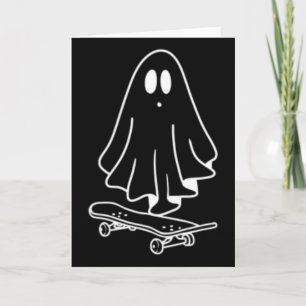 Ghost Skateboard Lazy Halloween Costume Funny Skat Card