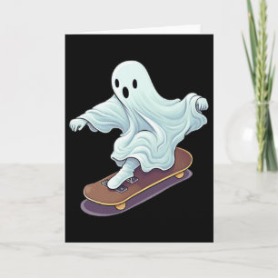 Ghost Skateboard Lazy Halloween Costume Funny Skat Card
