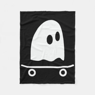 Ghost Skateboard Lazy Halloween Costume Funny Skat Fleece Blanket