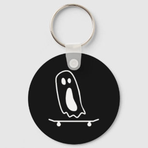 Ghost Skateboard Lazy Halloween Costume Funny Skat Key Ring