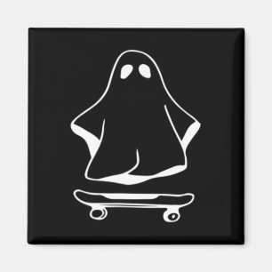 Ghost Skateboard Lazy Halloween Costume Funny Skat Magnet
