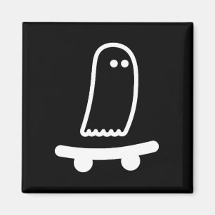 Ghost Skateboard Lazy Halloween Costume Funny Skat Magnet