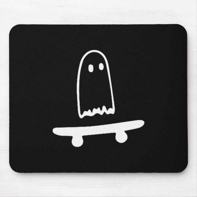 Ghost Skateboard Lazy Halloween Costume Funny Skat Mouse Pad (Front)