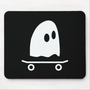 Ghost Skateboard Lazy Halloween Costume Funny Skat Mouse Pad