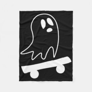 Ghost Skateboard Lazy Halloween Costume Skateboard Fleece Blanket