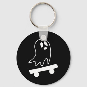 Ghost Skateboard Lazy Halloween Costume Skateboard Key Ring