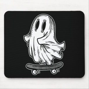 Ghost Skateboarder Blackwork  Mouse Pad