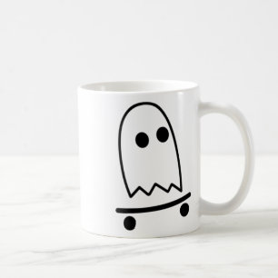Ghost Skateboarding Lazy Halloween Costume Fun Ska Coffee Mug