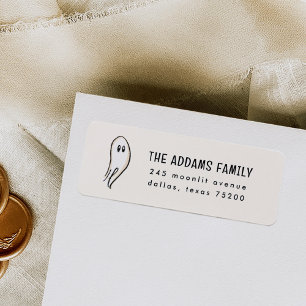 Ghost Sketch Halloween Return Address Label