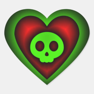 Ghost Skull Heart Sticker