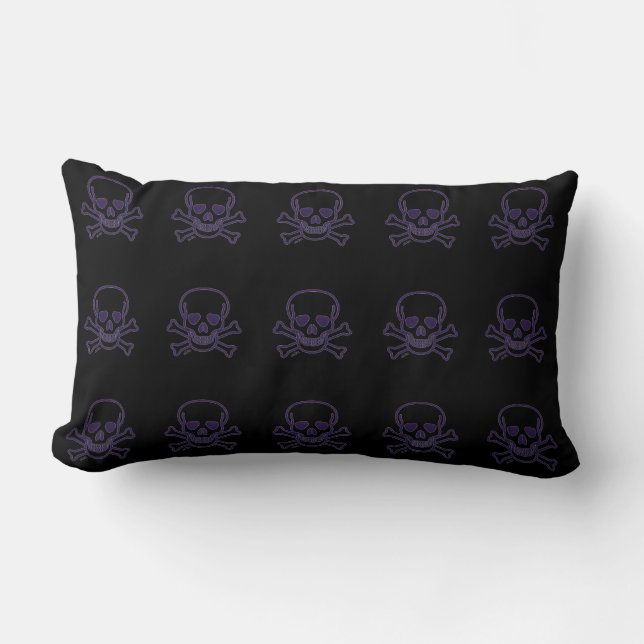 Ghost Skull lumbar pillow many skulls (Front)