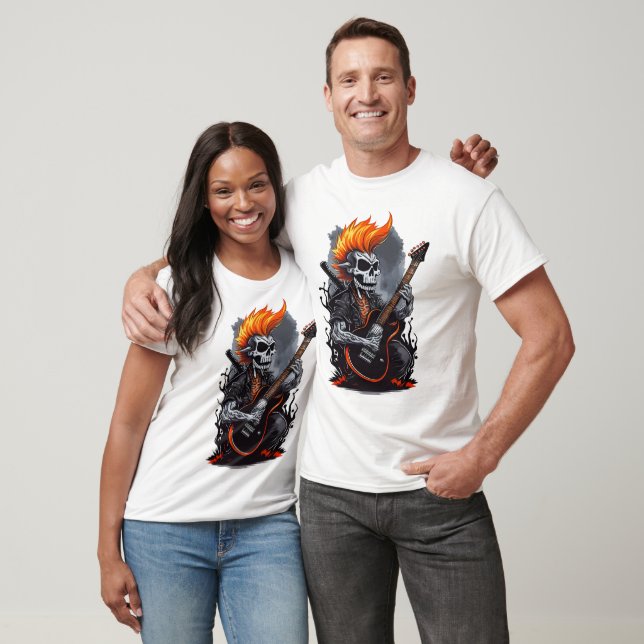 Ghost Skull Playing Guitar T-Shirt (Unisex)