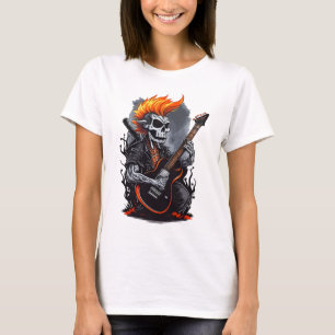 Ghost Skull Playing Guitar T-Shirt