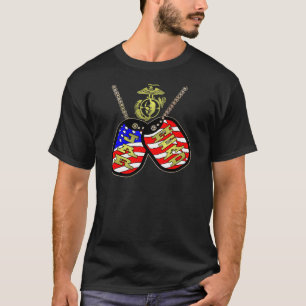 Ghost Sniper Jarhead American Flag Dog Tags T-Shirt
